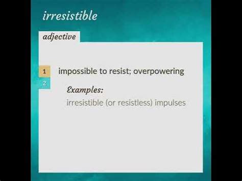 irresistible urge meaning.